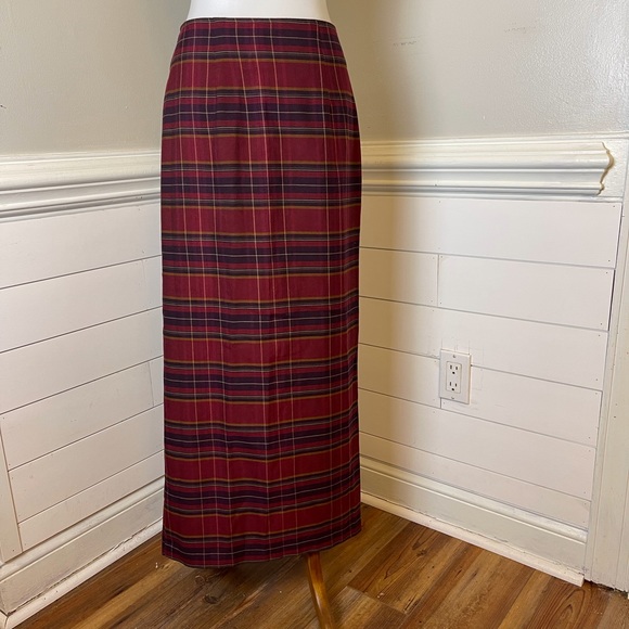 Cato Dresses & Skirts - Cato Plaid Wrap Maxi Skirt 8 FREE SHIP
